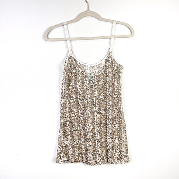 Vintage h.i.p. 90s y2k floral semi sheer spaghetti strap tank top Size XS - Picture 3 of 6